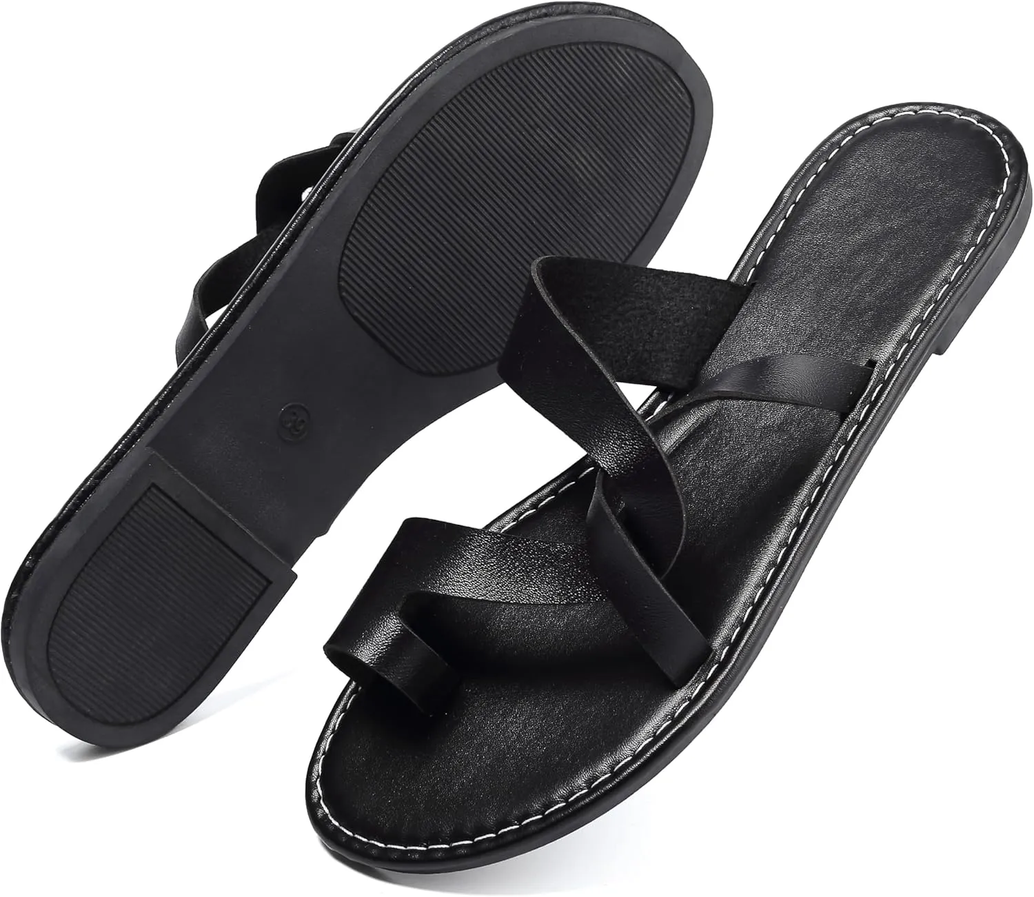 Women's Flat Sandals Casual Summer Sandals Dress Fashion Round Open Flip Flop Thong Sandals