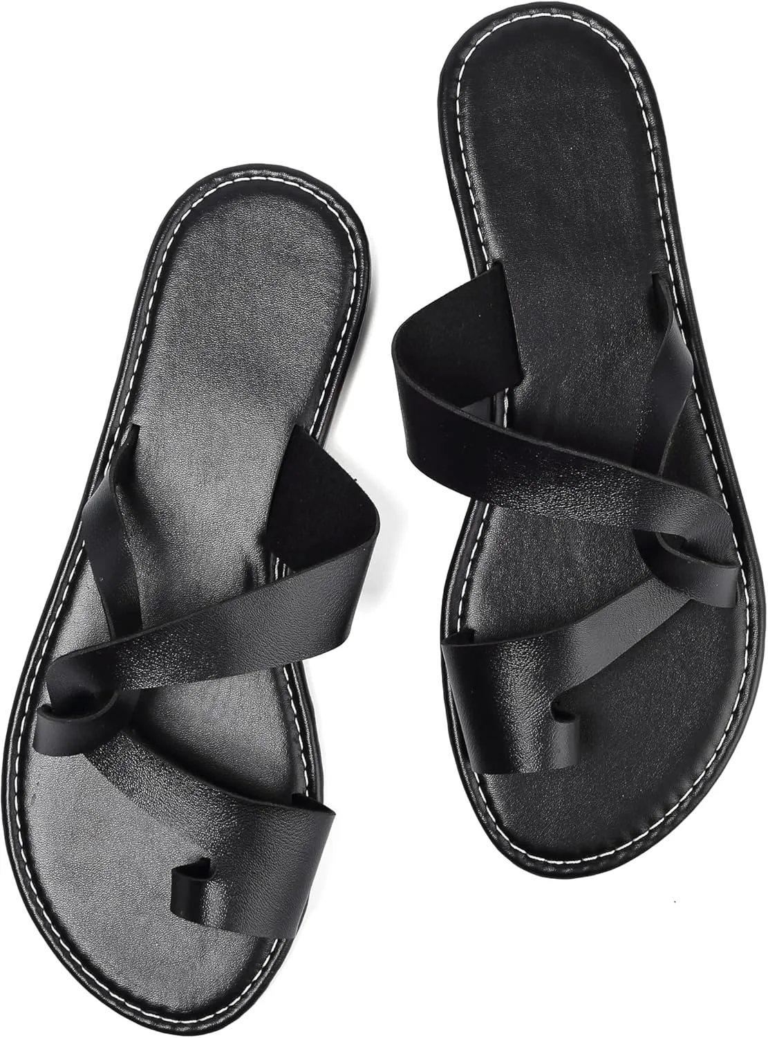 Women's Flat Sandals Casual Summer Sandals Dress Fashion Round Open Flip Flop Thong Sandals