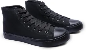 Women's High-Top Canvas Sneakers – Classic Lace-Up Casual Shoes with Extra Shoelaces – Comfortable, Stylish, and Durable