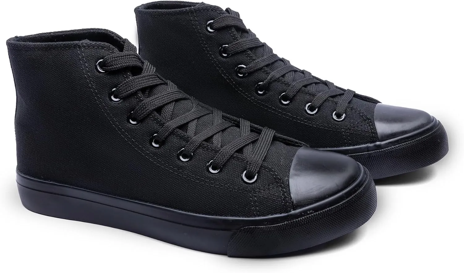 Women's High-Top Canvas Sneakers – Classic Lace-Up Casual Shoes with Extra Shoelaces – Comfortable, Stylish, and Durable
