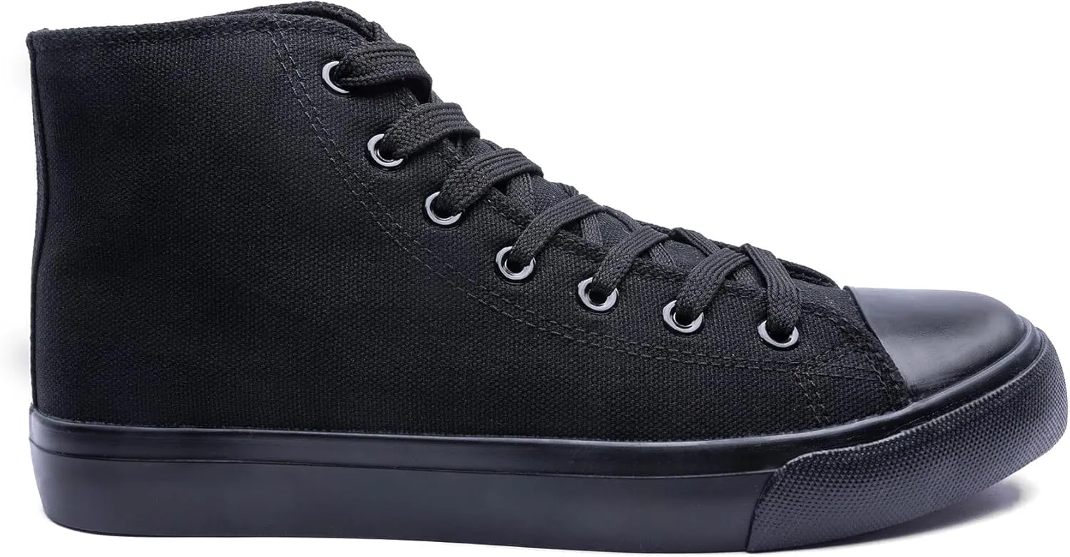 Women's High-Top Canvas Sneakers – Classic Lace-Up Casual Shoes with Extra Shoelaces – Comfortable, Stylish, and Durable