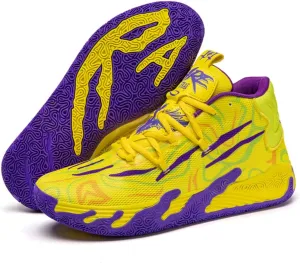 Womens High Top Sneakers Fashion Multicolour Lace Up Basketball Shoes Casual Breathable Mesh Walking Shoes Non Slip Rubber Outsole Cushioning Athletic Running Shoes for Couple
