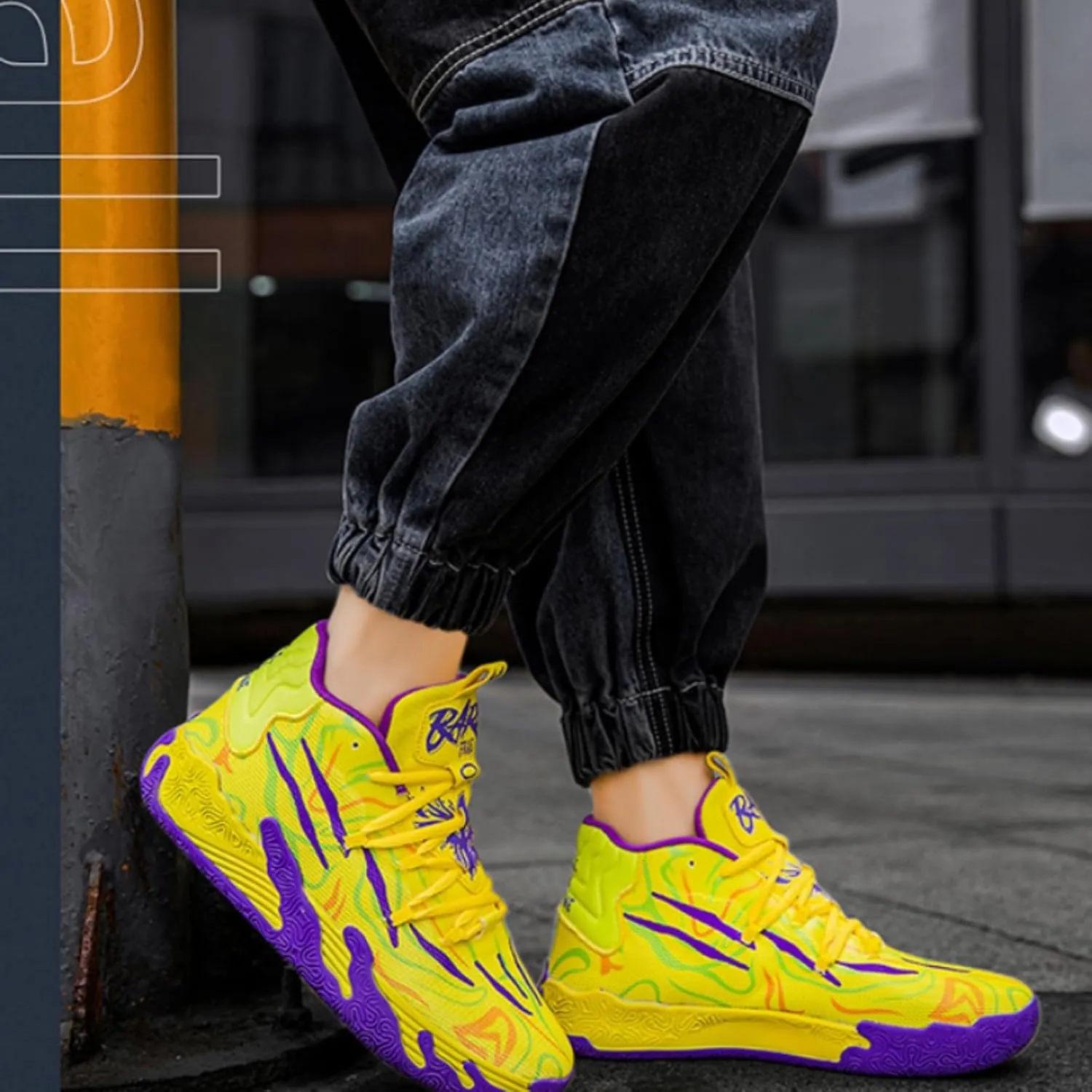 Womens High Top Sneakers Fashion Multicolour Lace Up Basketball Shoes Casual Breathable Mesh Walking Shoes Non Slip Rubber Outsole Cushioning Athletic Running Shoes for Couple