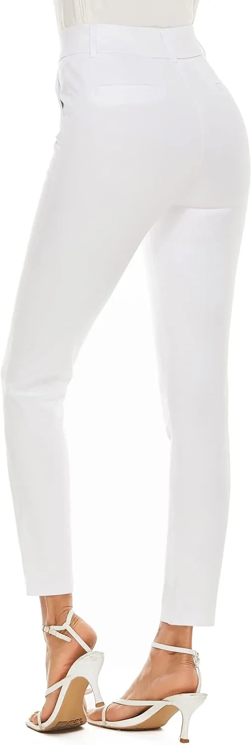 Women's High Waist Skinny Comfy Stretchy Work Pants with Pockets