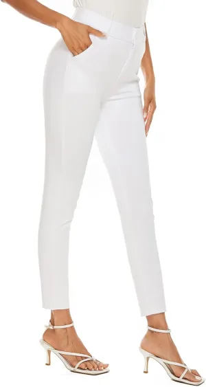 Women's High Waist Skinny Comfy Stretchy Work Pants with Pockets