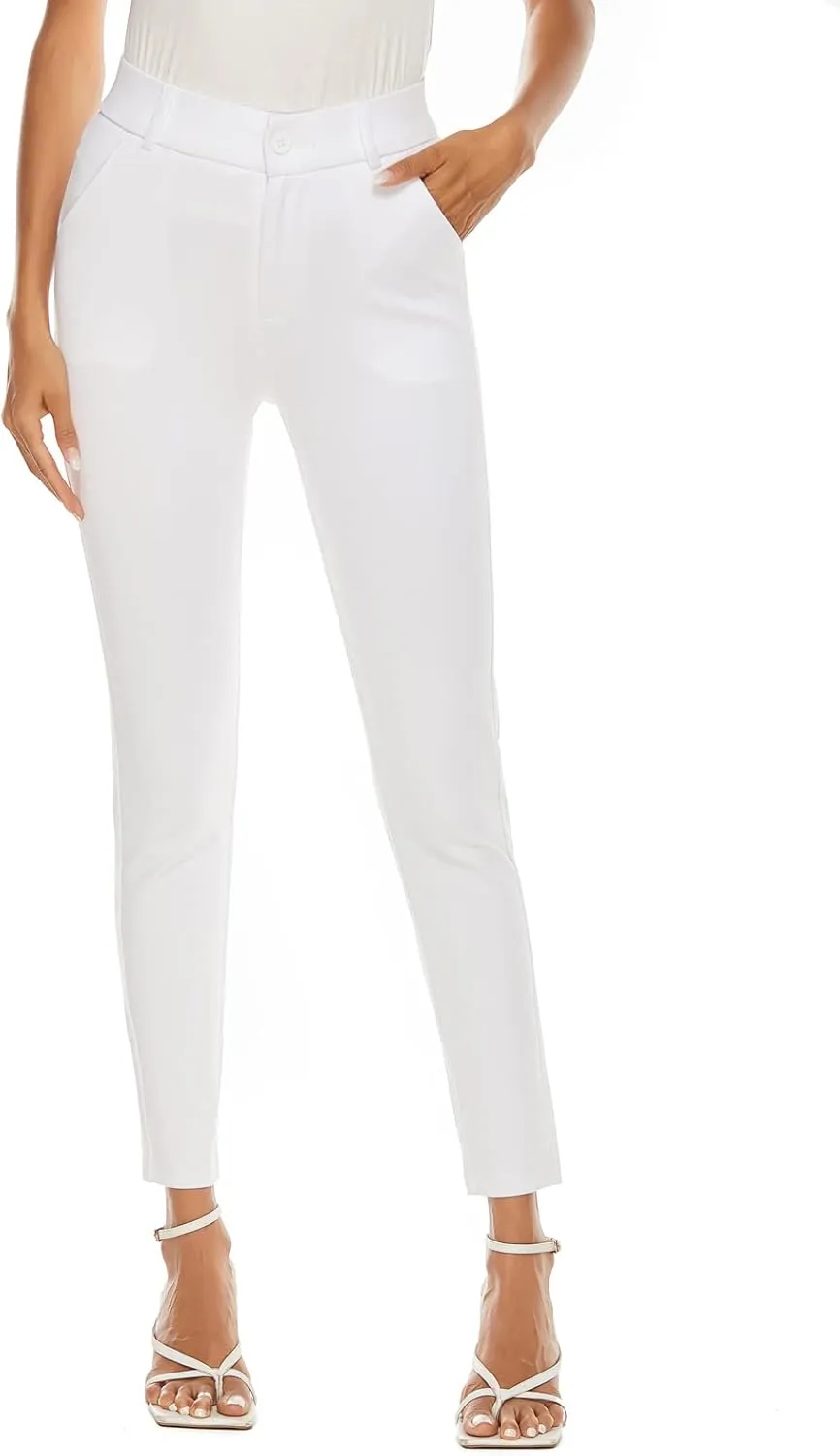 Women's High Waist Skinny Comfy Stretchy Work Pants with Pockets