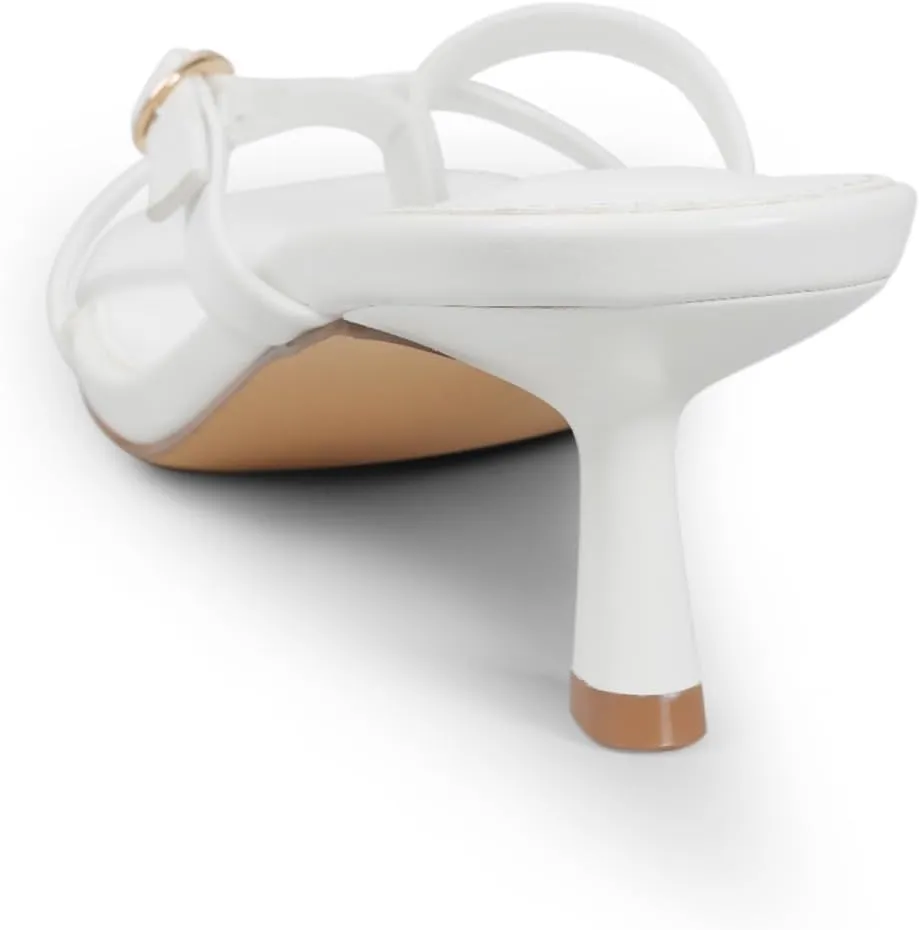 Women's kitten heels square toe flip flop mule heels dressy comfort 1.97 inches low sandal buckle cute sexy thong mules