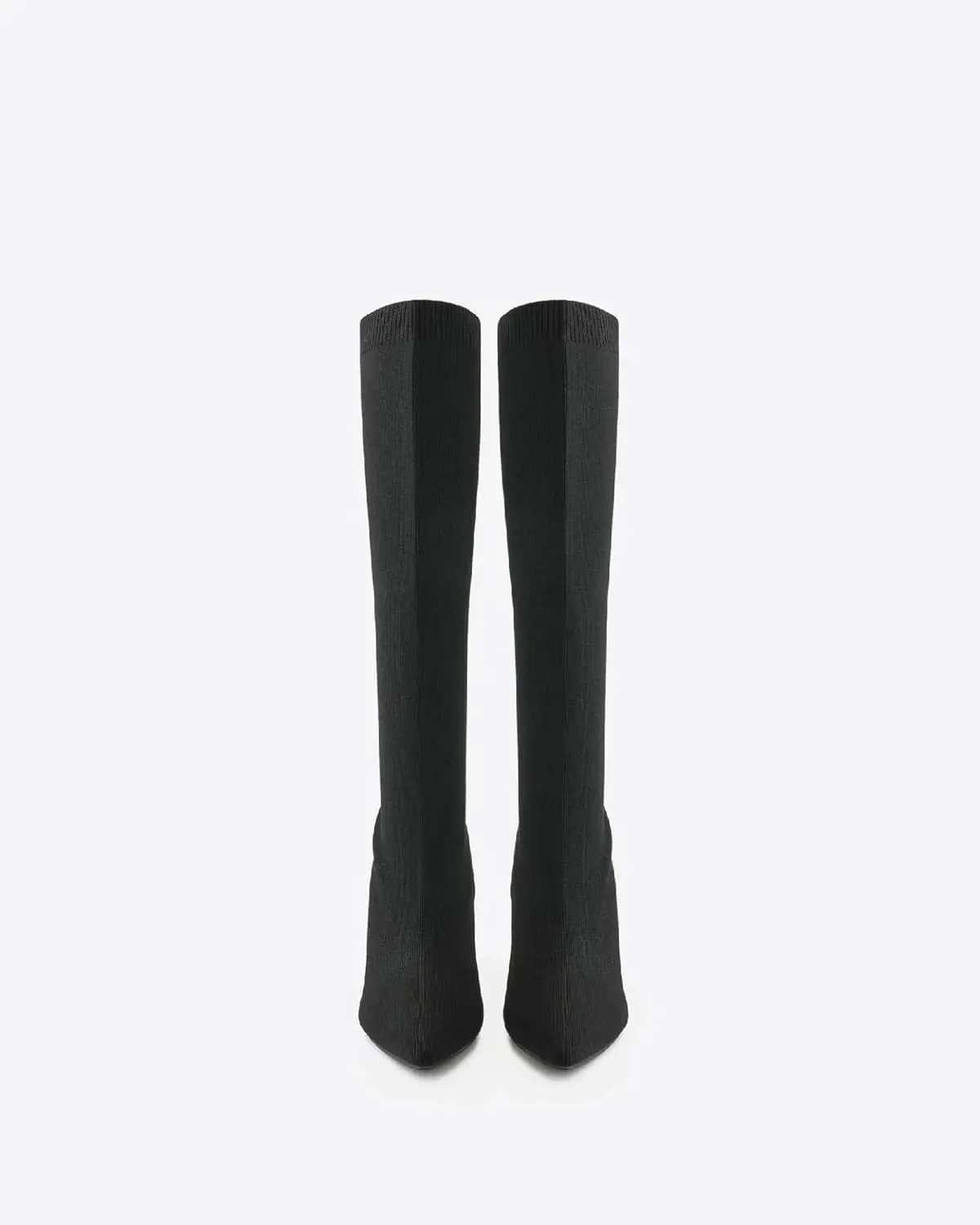 Women's Knee High Stretch Knit Chunky Heel Non-Slip Boots