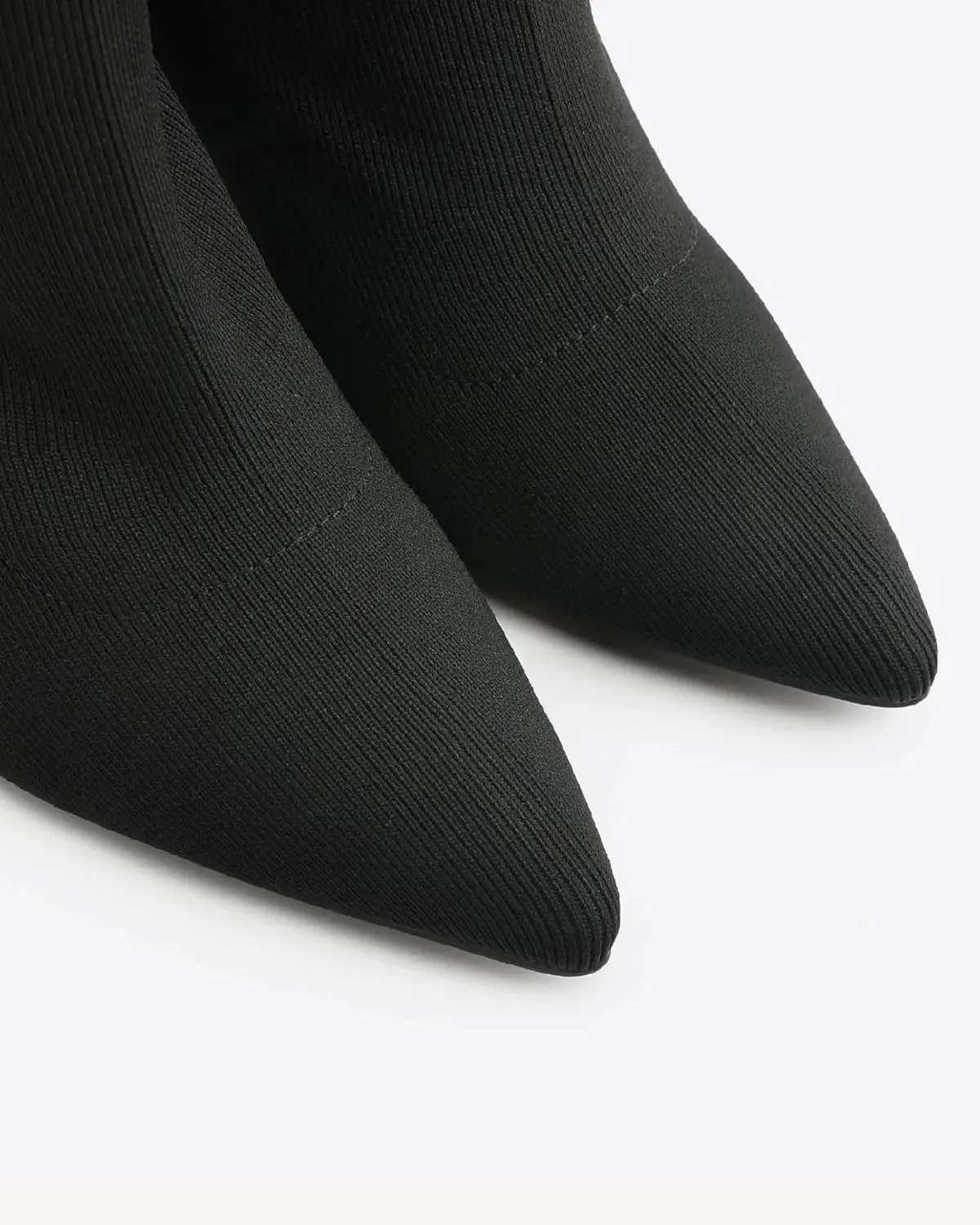Women's Knee High Stretch Knit Chunky Heel Non-Slip Boots