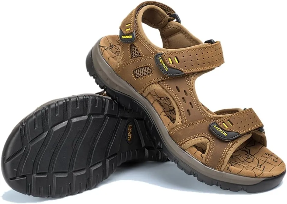 Womens Leather Ankle Strap Beach Hiking Sandals