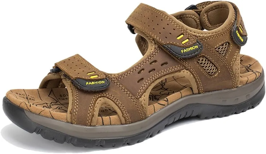 Womens Leather Ankle Strap Beach Hiking Sandals