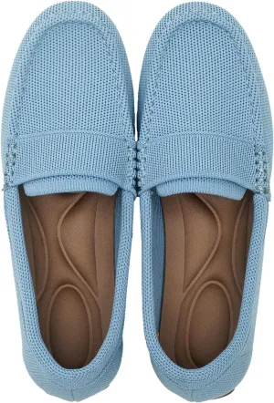 Women's Lightweight Knitted Loafers Casual Flat Shoes Comfortable Boat Shoes Flat Bottomed Breathable Shoes