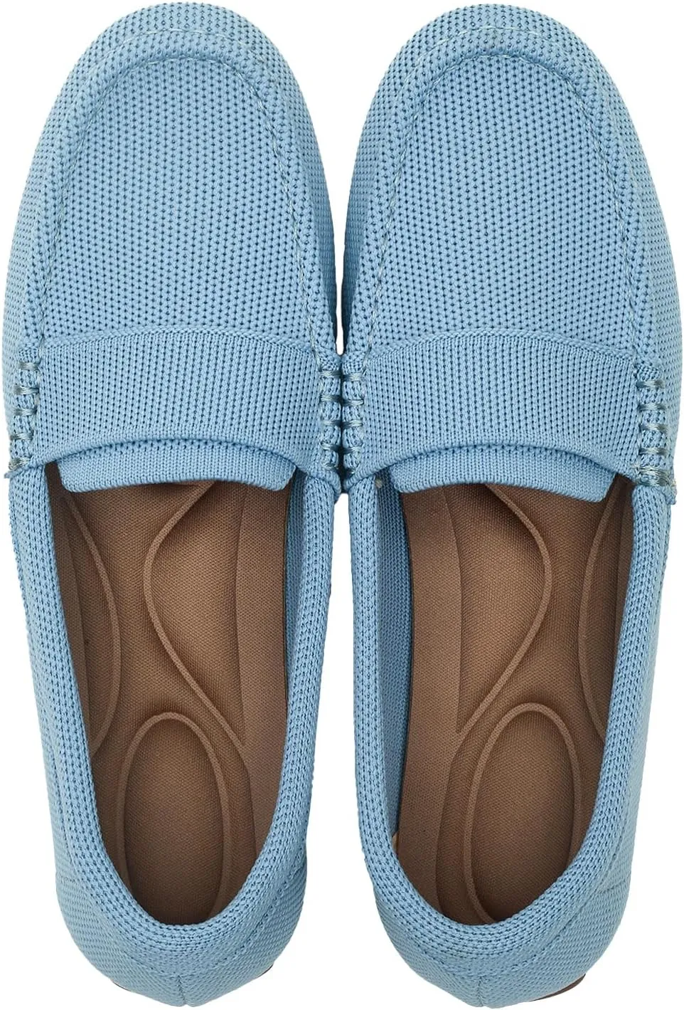 Women's Lightweight Knitted Loafers Casual Flat Shoes Comfortable Boat Shoes Flat Bottomed Breathable Shoes