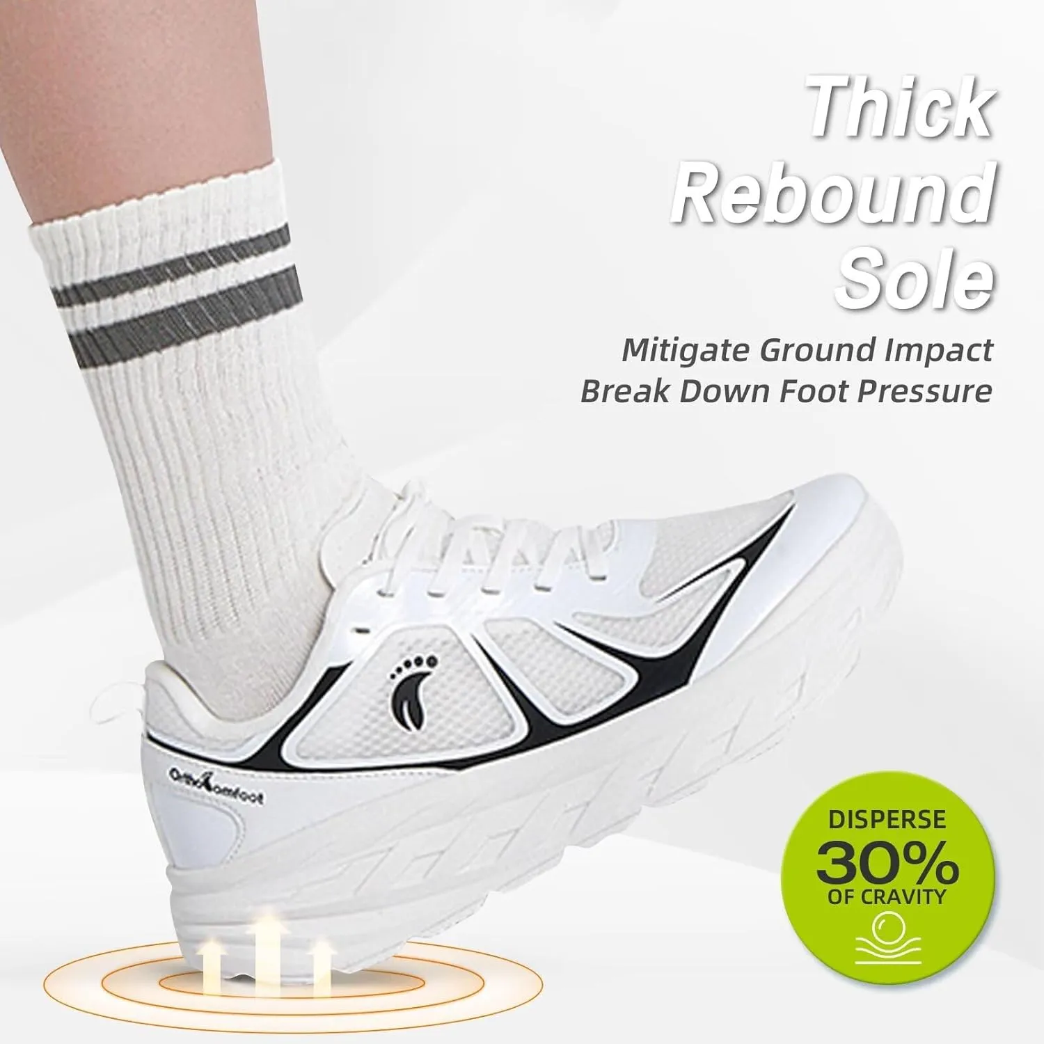 Women's Orthopedic Diabetic Wide Running Shoes: Comfortable Casual Arch Support Plantar Fasciitis Sports Sneakers, High Arch Orthotic Work Tennis Walking Shoes for Foot and Heel Pain Relief