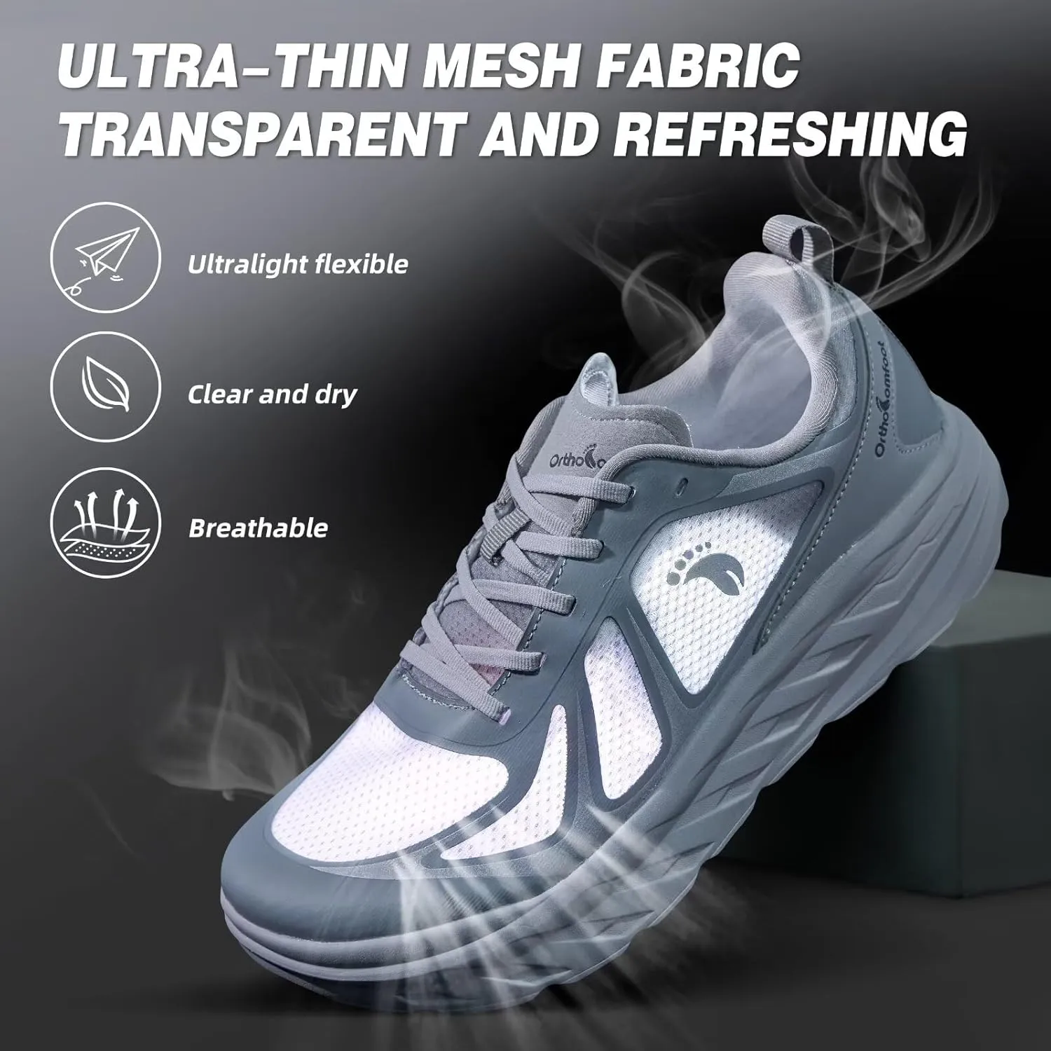 Women's Orthopedic Diabetic Wide Running Shoes: Comfortable Casual Arch Support Plantar Fasciitis Sports Sneakers, High Arch Orthotic Work Tennis Walking Shoes for Foot and Heel Pain Relief