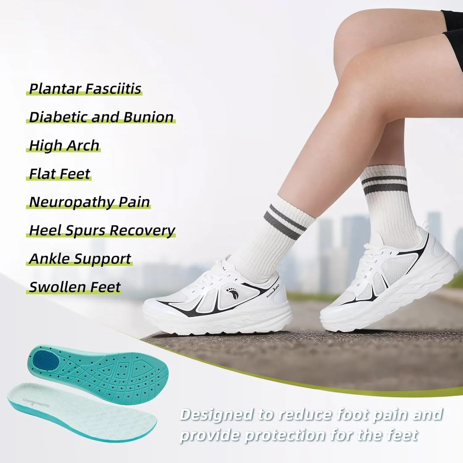Women's Orthopedic Diabetic Wide Running Shoes: Comfortable Casual Arch Support Plantar Fasciitis Sports Sneakers, High Arch Orthotic Work Tennis Walking Shoes for Foot and Heel Pain Relief