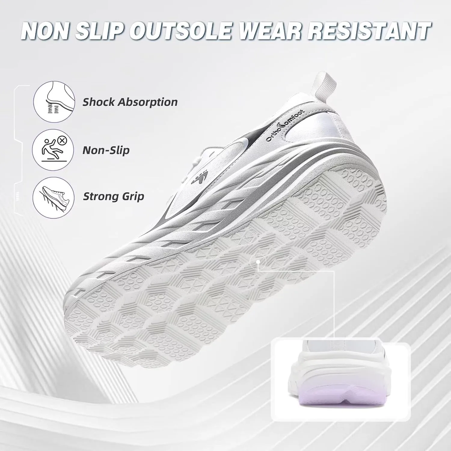 Women's Orthopedic Diabetic Wide Running Shoes: Comfortable Casual Arch Support Plantar Fasciitis Sports Sneakers, High Arch Orthotic Work Tennis Walking Shoes for Foot and Heel Pain Relief