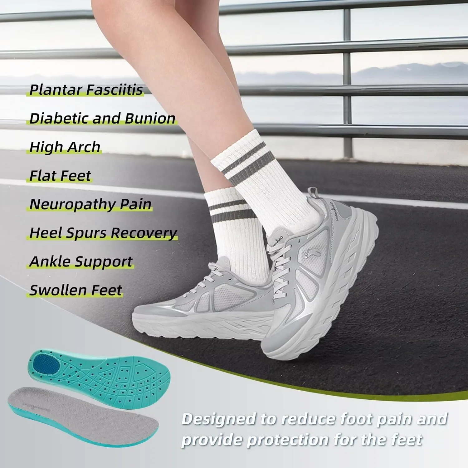 Women's Orthopedic Diabetic Wide Running Shoes: Comfortable Casual Arch Support Plantar Fasciitis Sports Sneakers, High Arch Orthotic Work Tennis Walking Shoes for Foot and Heel Pain Relief