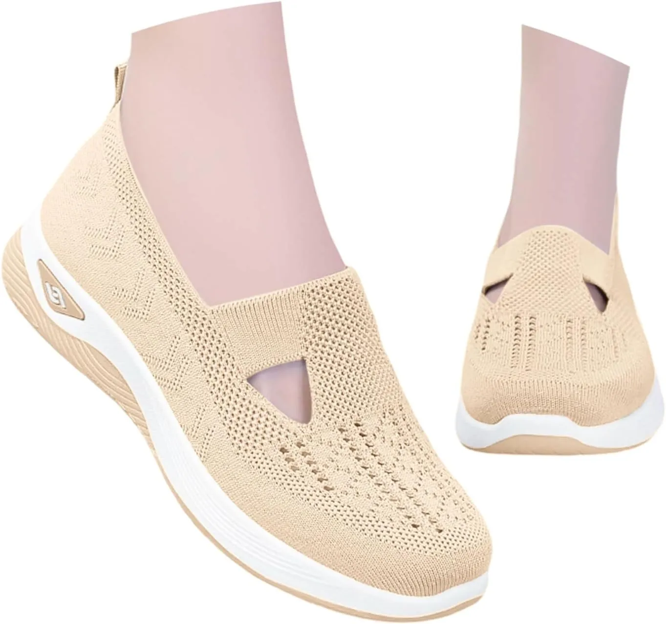 Women's Orthopedic Shoes Woven Wide Arch Support Slip-On Orthowalk Sneakers Casual Breathable Soft Anti-Skid Sports Footwear