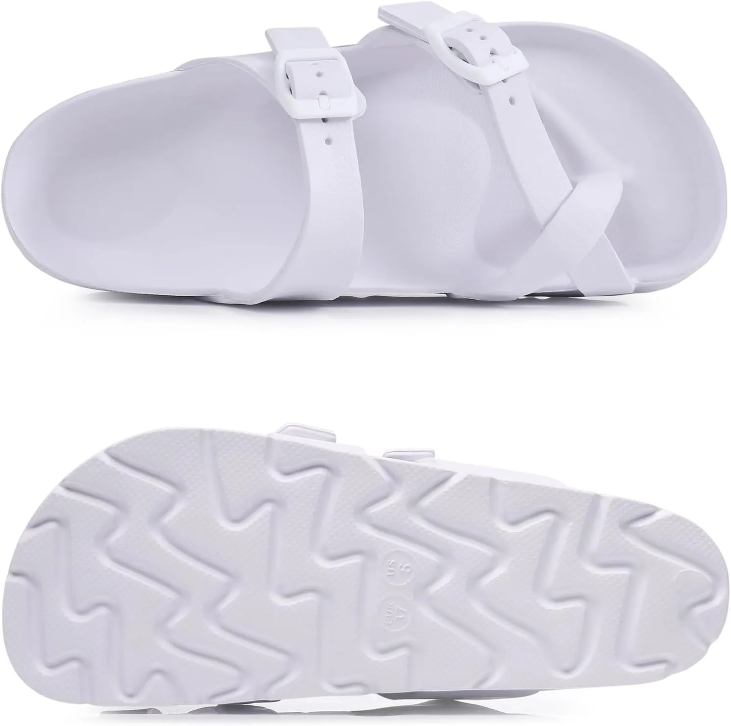 Women's Platform Sandals with Arch Support Comfortable Foam Slides Summer Beach Sandals with Adjustable Buckle