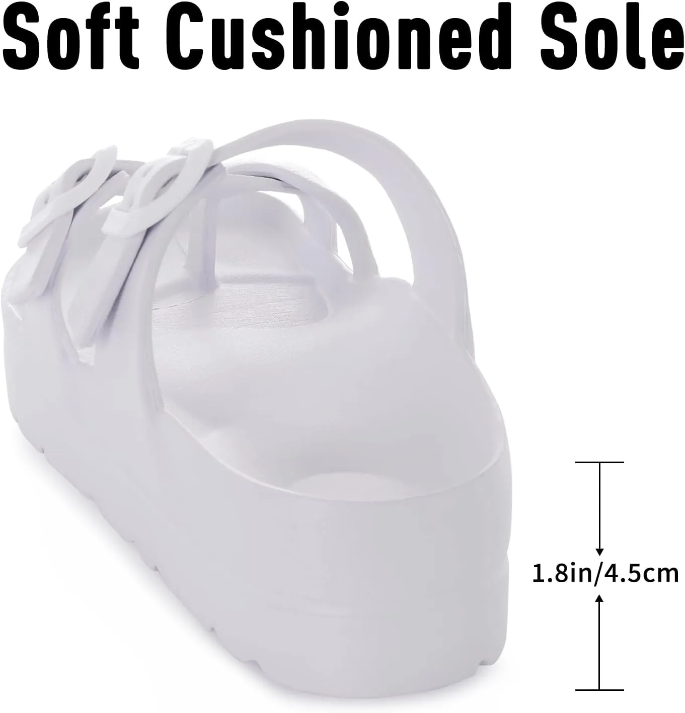 Women's Platform Sandals with Arch Support Comfortable Foam Slides Summer Beach Sandals with Adjustable Buckle