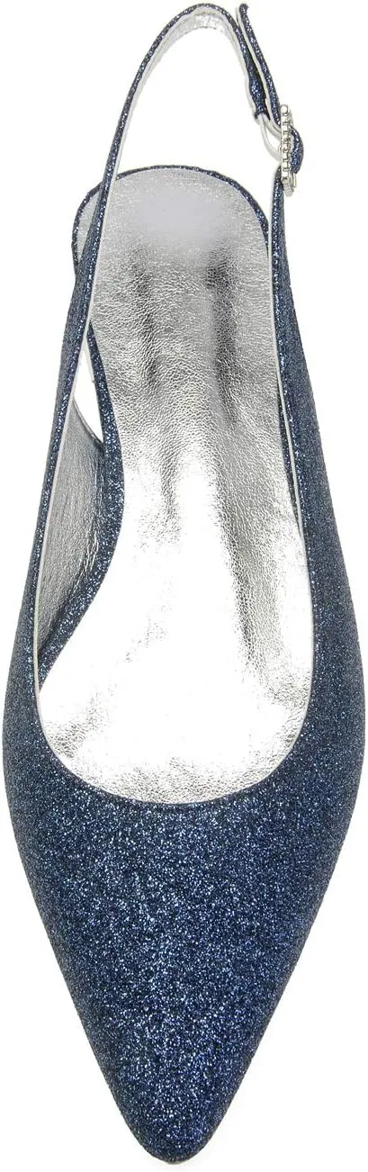 Women's Pointed Toe Ballet Flats Glitter Slingback Flat Summer Comfort Dress Wedding Sandals