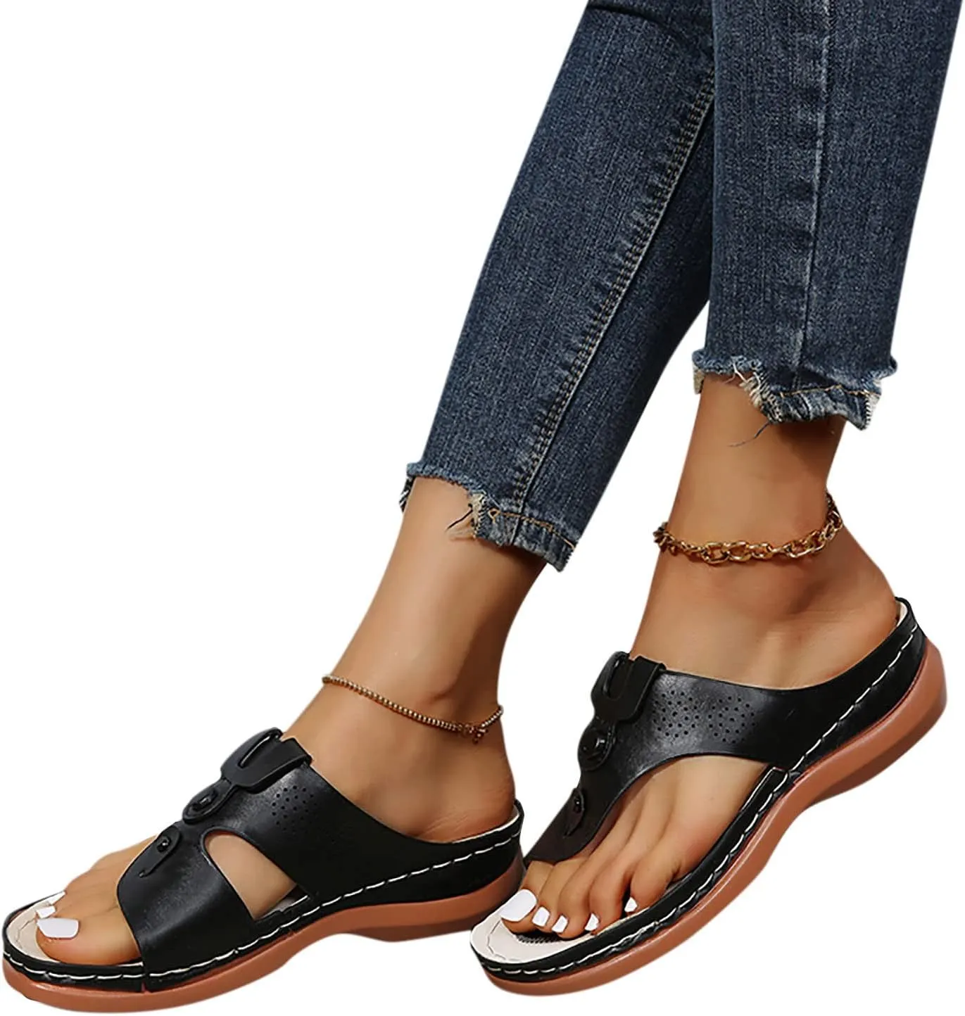 Womens Recovery Walking Sandals Orthopedic with Arch Support Comfortable Summer Beach Casual Outdoor Slides Adjustable Straps Plantar Fasciitis Relief Footwear