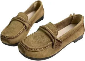 Women's Square Toe Penny Loafers Classic Driving Moccasins Casual Slip On Comfort Women Loafer Shoes