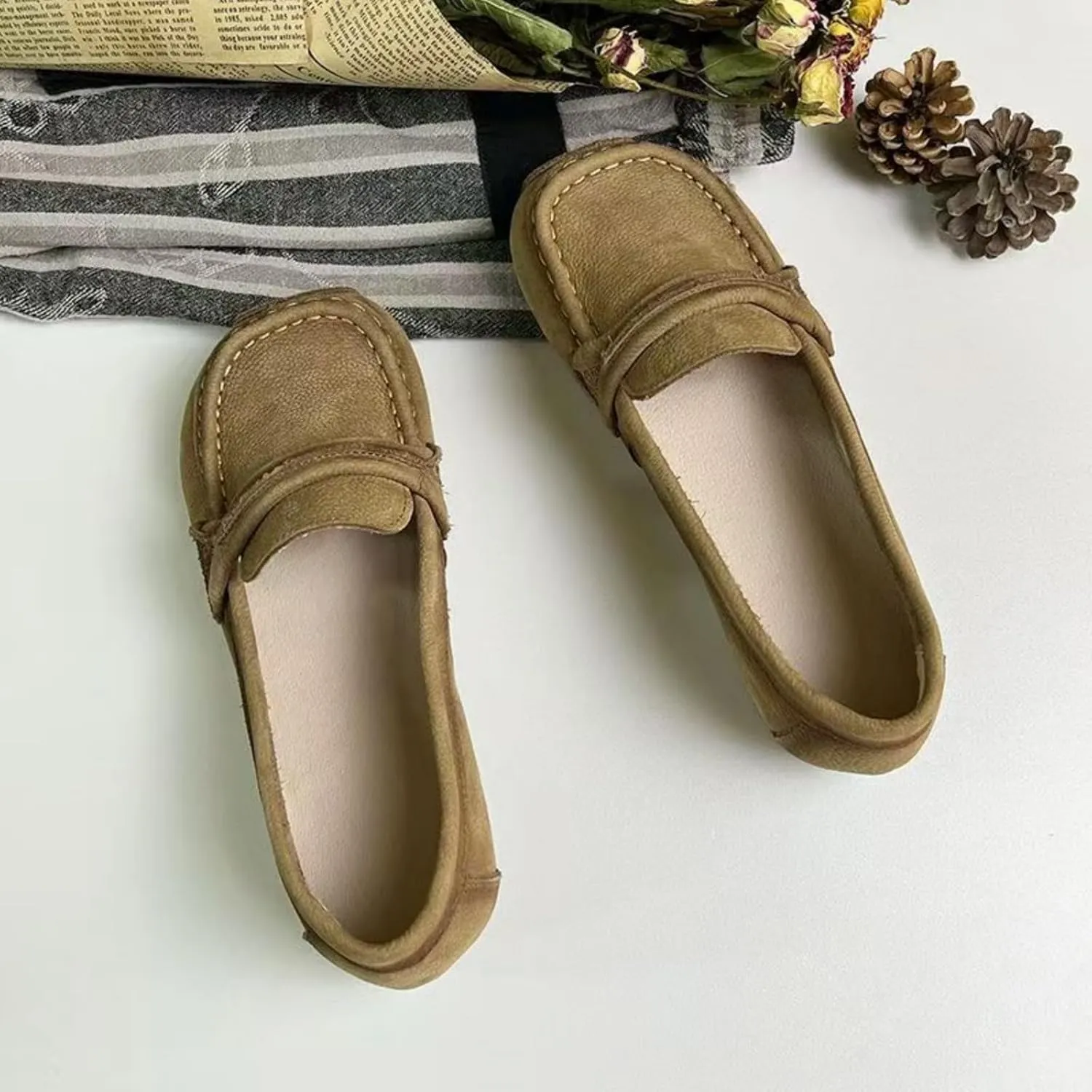 Women's Square Toe Penny Loafers Classic Driving Moccasins Casual Slip On Comfort Women Loafer Shoes