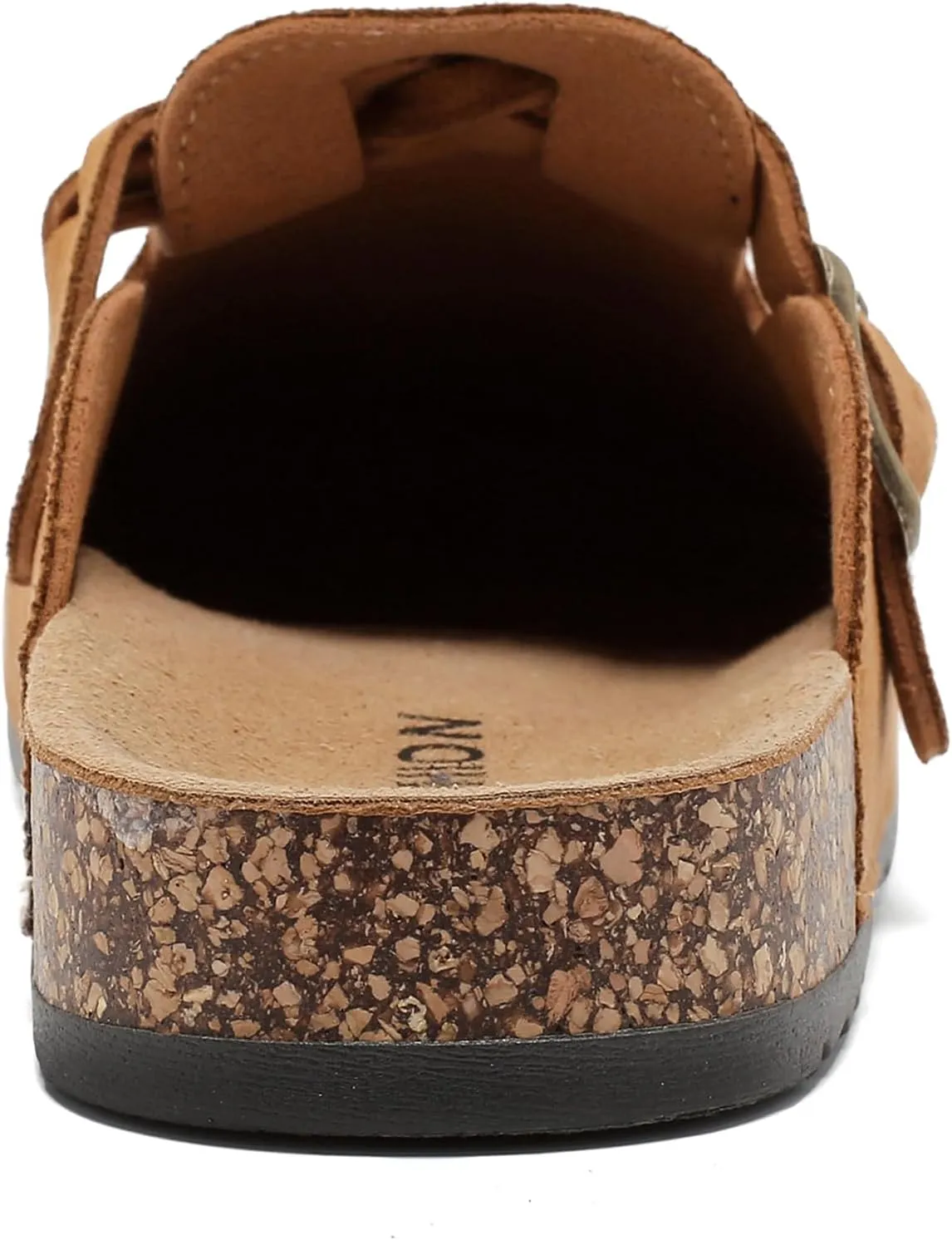 Women's Suede Clogs Mens Leather Mules Comfort Cork Footbed Sandals with Arch Support and Adjustable Buckle