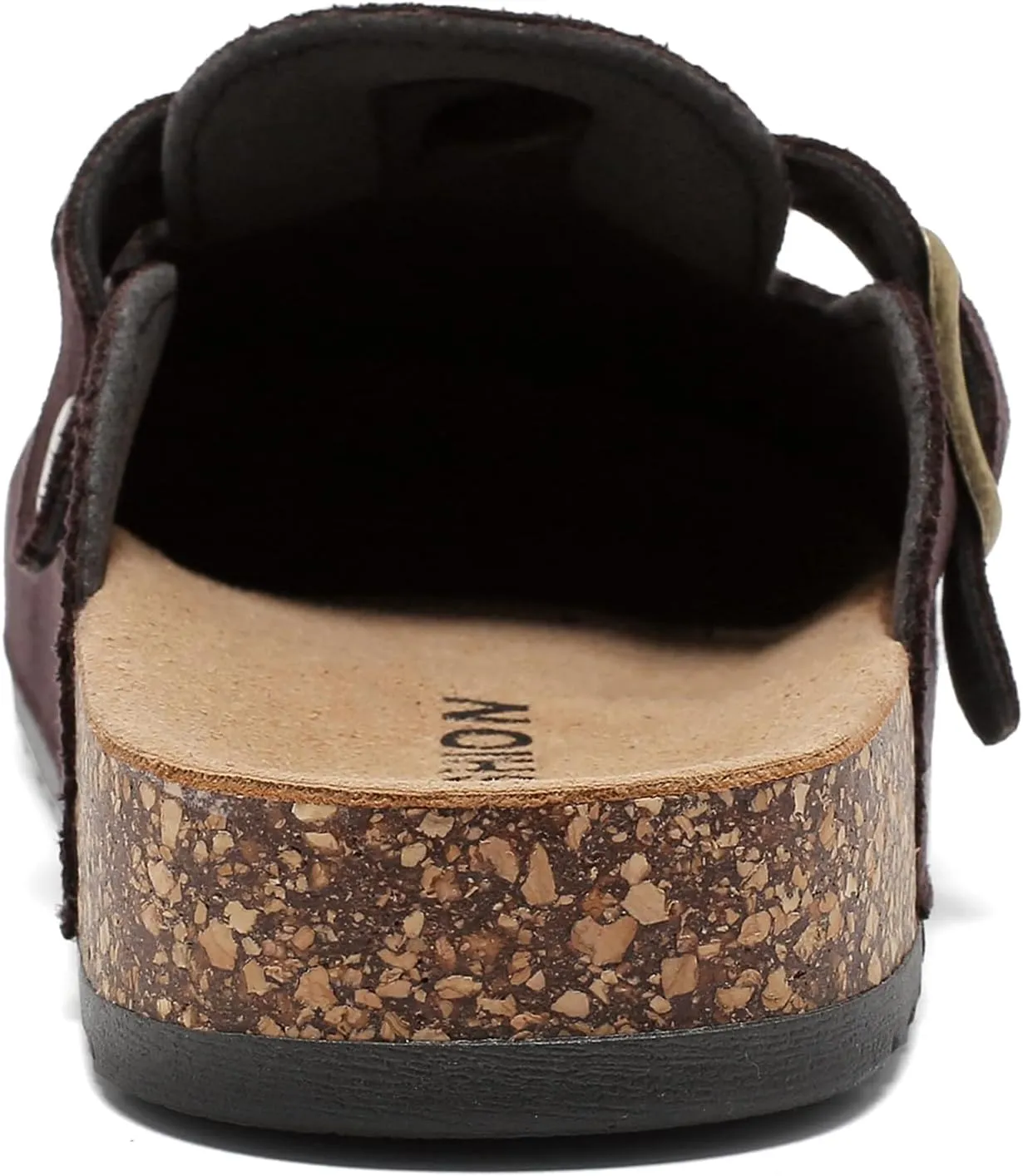 Women's Suede Clogs Mens Leather Mules Comfort Cork Footbed Sandals with Arch Support and Adjustable Buckle