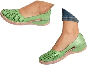 Women's Summer 2025 Orthopedic Fisherman Sandals - Black Mesh Wedge Slip-Ons with Arch Support