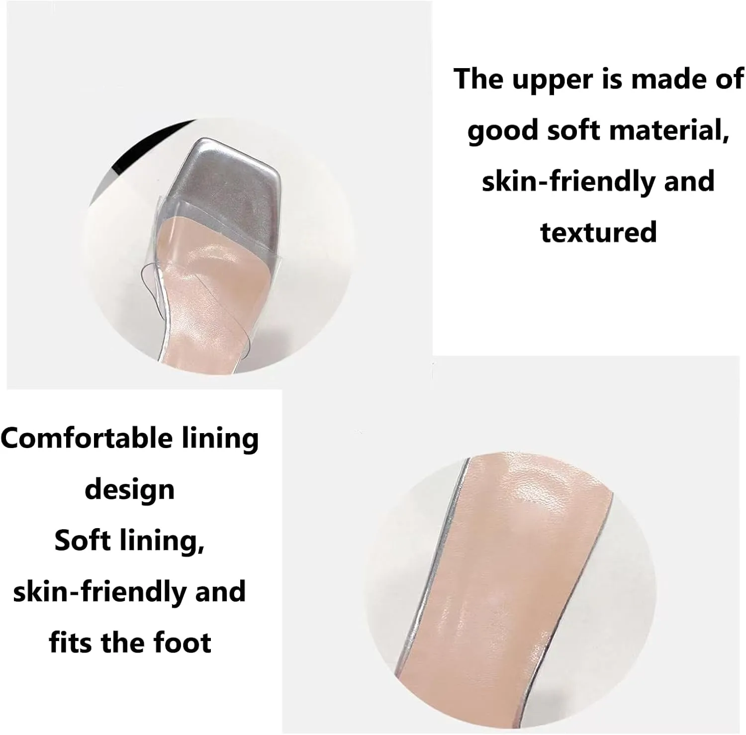 Women's Transparent Square Head Open Toe Chunky Heel High Heels Sandals Fashion Backless Non-Slip Transparent Low Block Heel Mules Heeled Slipper Sexy Dress Slip-On Formal Shoes
