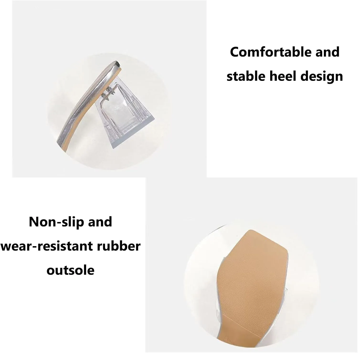 Women's Transparent Square Head Open Toe Chunky Heel High Heels Sandals Fashion Backless Non-Slip Transparent Low Block Heel Mules Heeled Slipper Sexy Dress Slip-On Formal Shoes