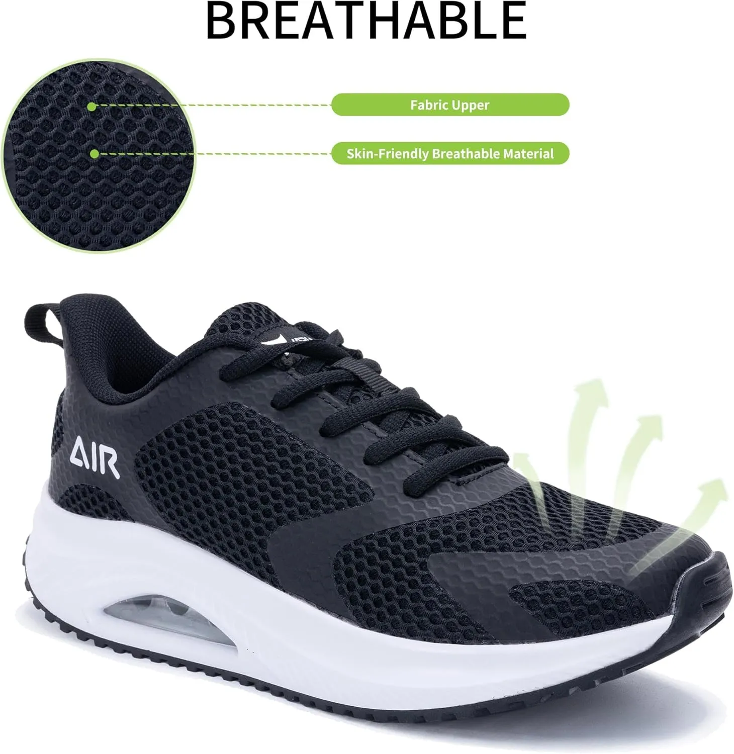 Women's Walking Shoes Air Cushion Comfortable Plantar Fasciitis Tennis Sneakers Non-Slip Breathable Orthotic Shoe for Foot Heel Pain Relief Size US 6-11