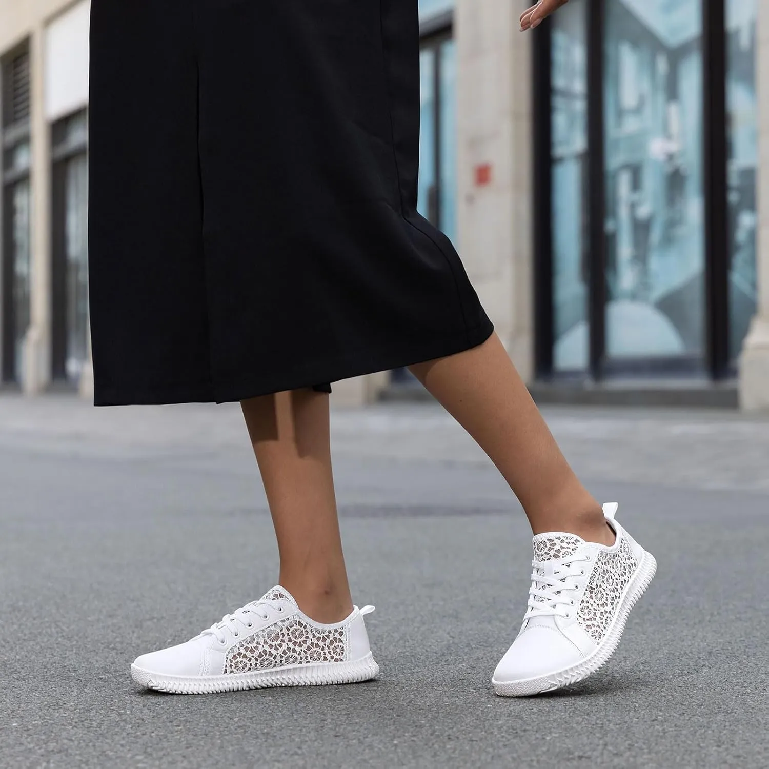 Women's Wide Toe Box Shoes Zero Drop Non Slip Extra Wide Width Fashion Sneakers Ultra Light Breathable Walking Shoes Casual Sneakers for Travel Work Trainers
