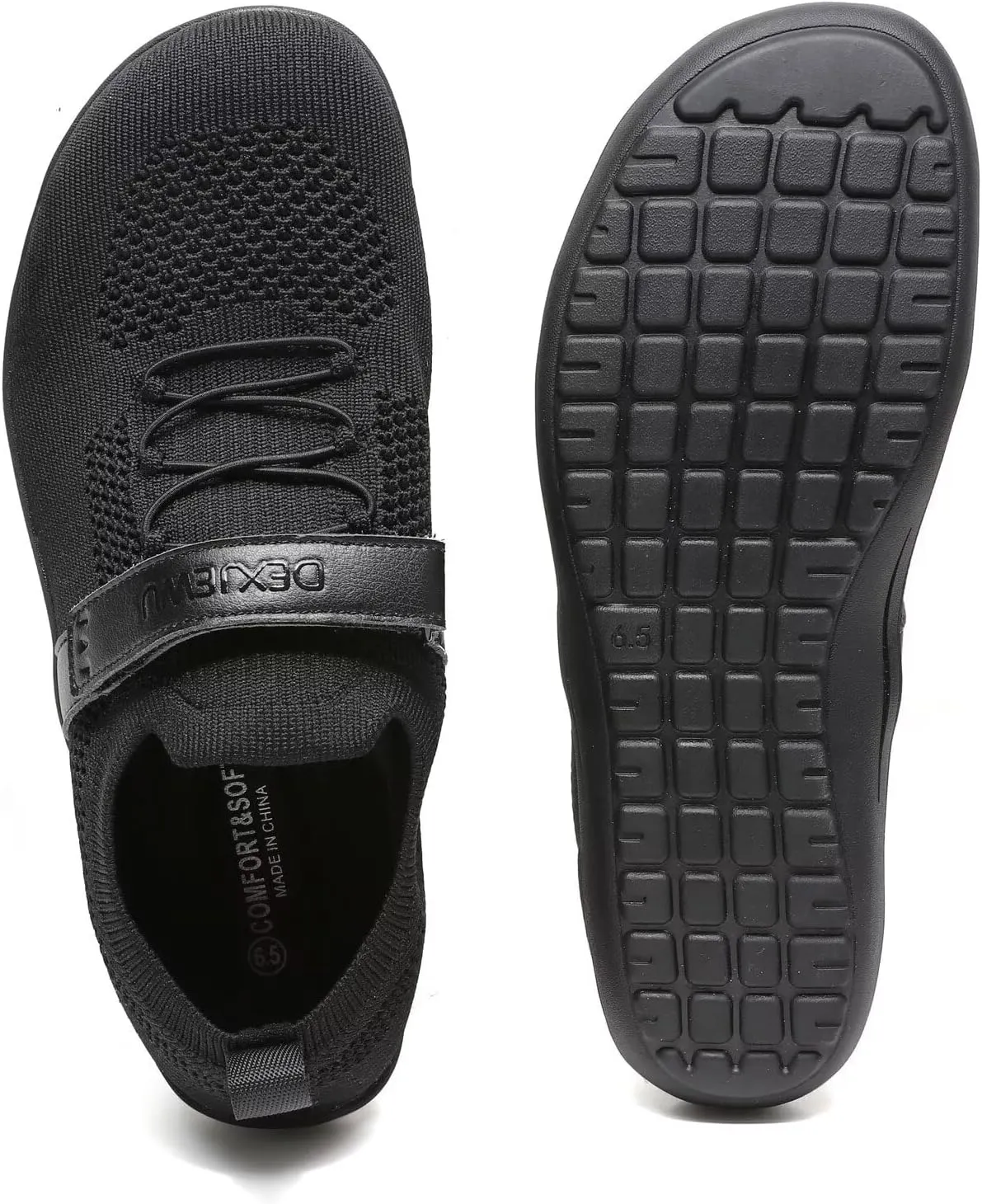 Women’s Wide Toe Walking Shoes Casual Tennis Gym Athletic Flats Slip-on Sneakers with Hook and Loop Strap