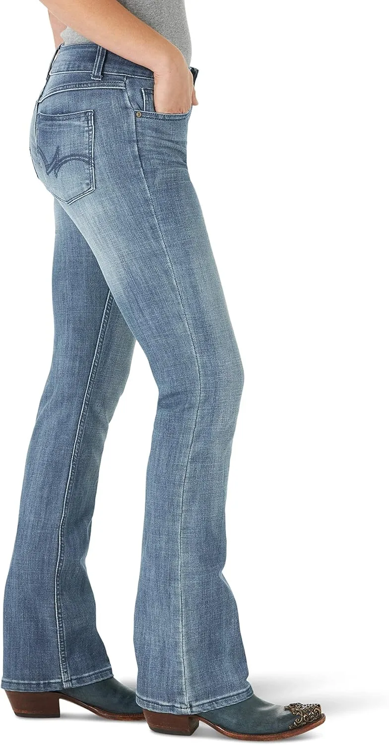 Wrangler Women's Western Mid Rise Stretch Boot Cut Jean