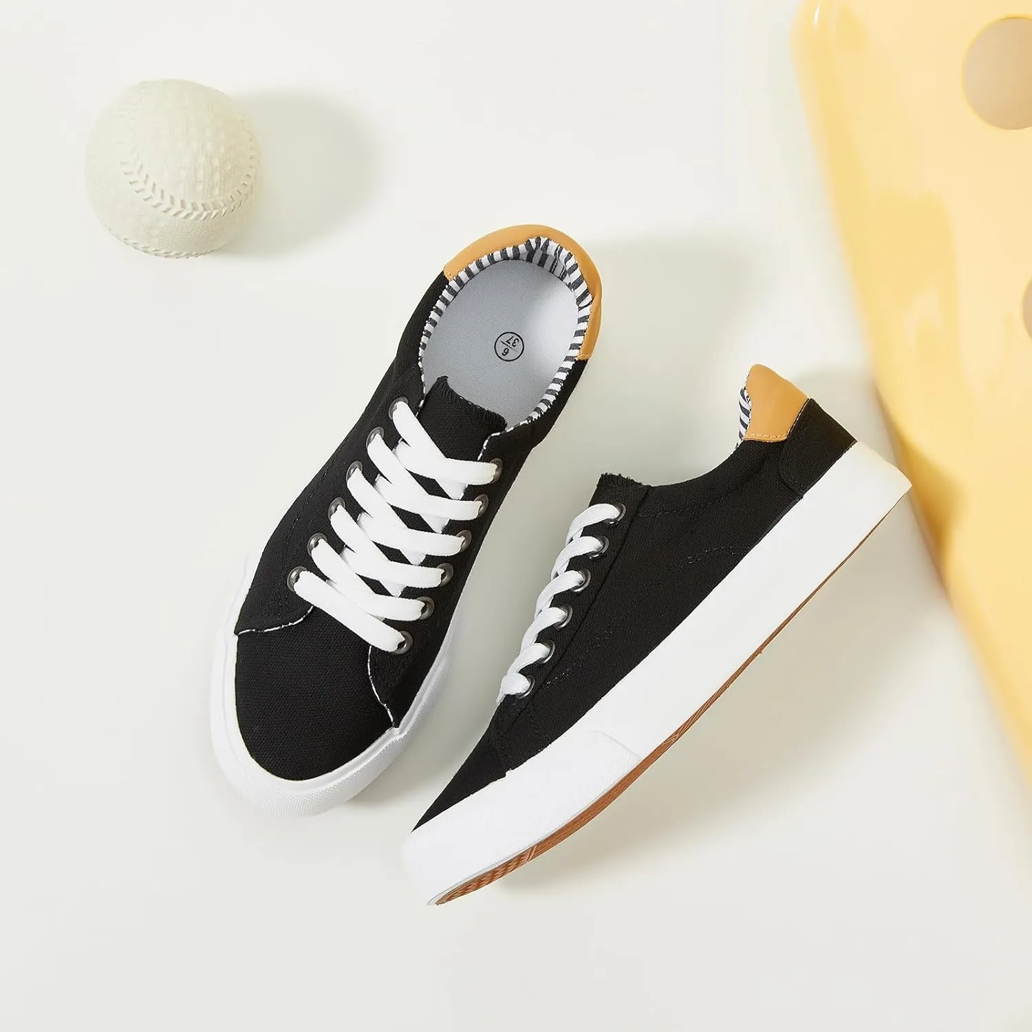 XRH Tennis Shoes Womens Low Top Casual Shoes for Women, Lace Up Canvas Sneakers Comfortable Shoes for Women Walking Shoes