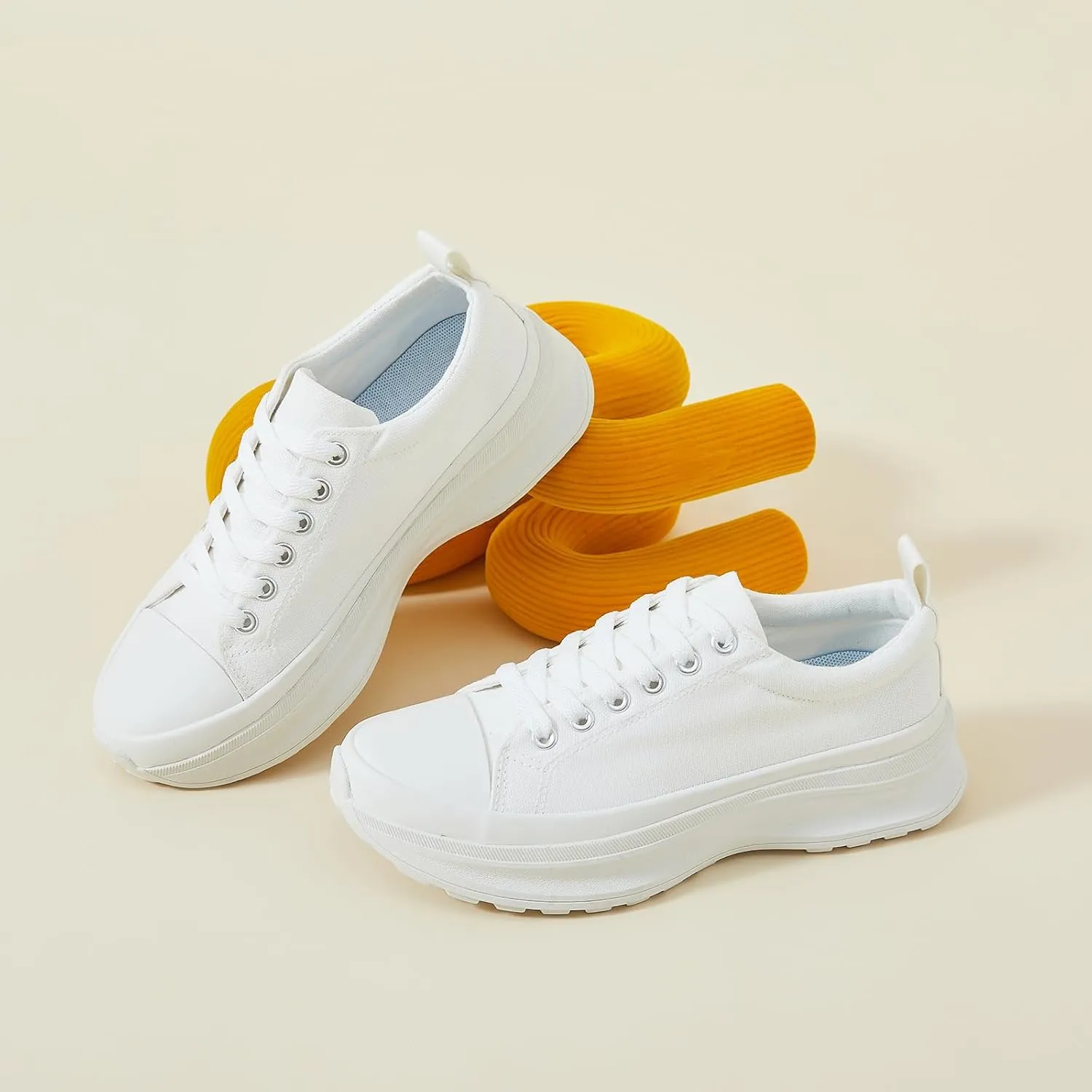 yageyan Platform Sneakers for Women Black Sneakers Canvas Shoes for Women White Tennis Shoes Classic Casual Comfortable
