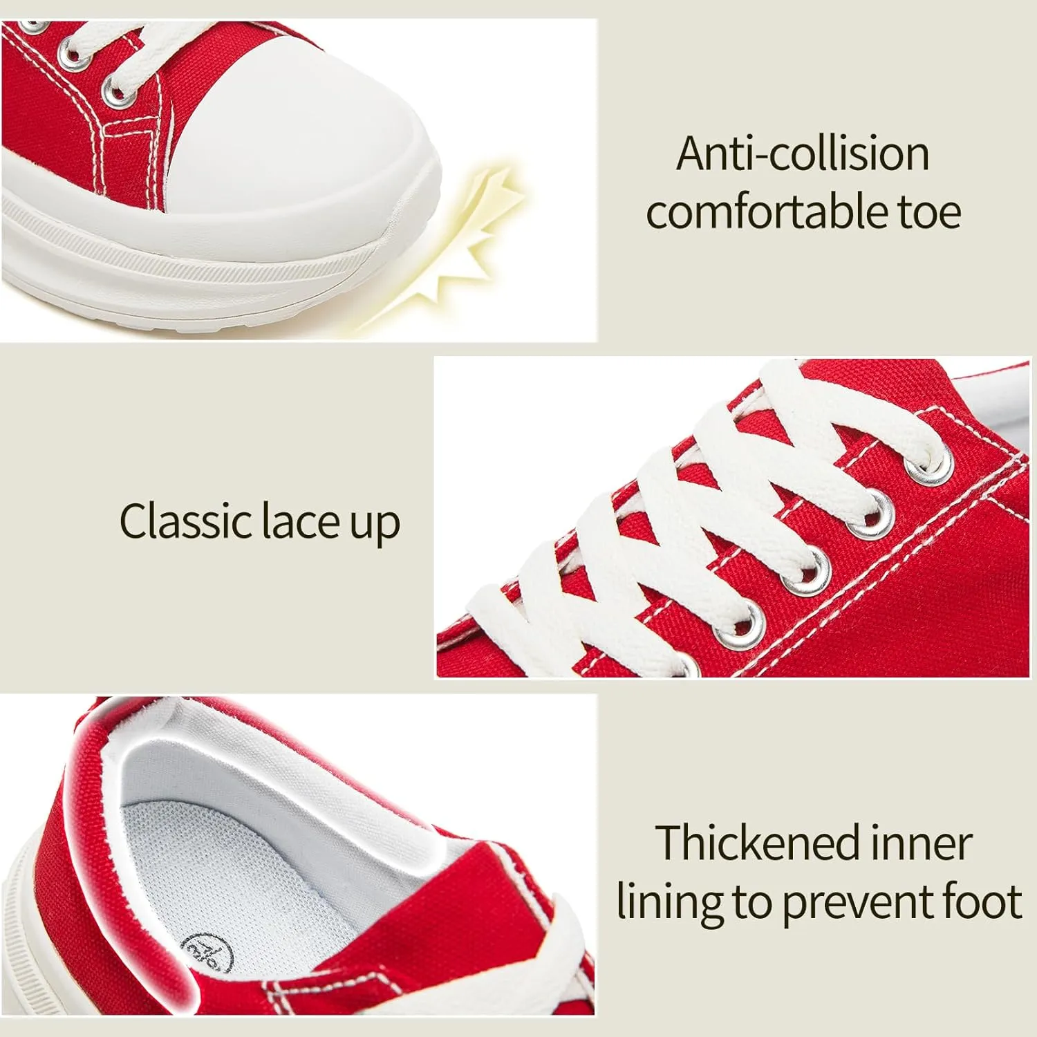 yageyan Platform Sneakers for Women Black Sneakers Canvas Shoes for Women White Tennis Shoes Classic Casual Comfortable