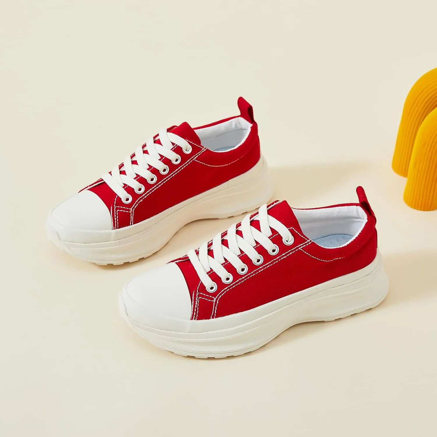 yageyan Platform Sneakers for Women Black Sneakers Canvas Shoes for Women White Tennis Shoes Classic Casual Comfortable