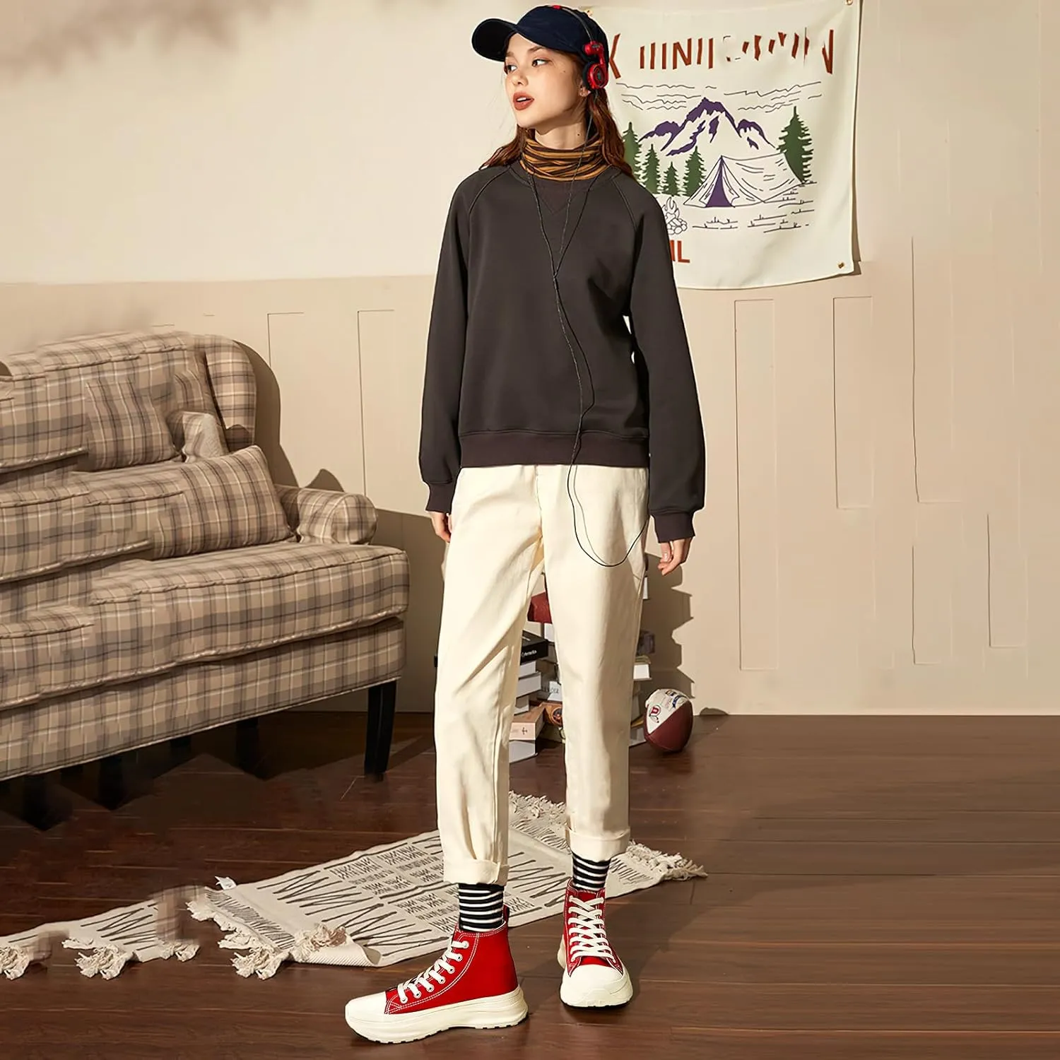 Yageyan Womens High Top Sneakers - Platform Shoes, Canvas, Tennis, Classic, Casual, Comfortable