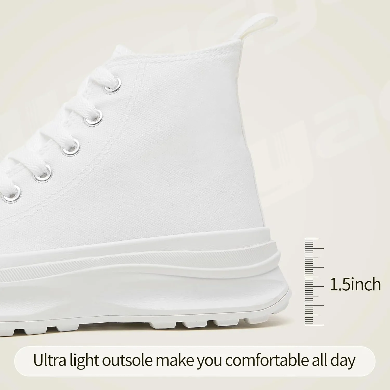 Yageyan Womens High Top Sneakers - Platform Shoes, Canvas, Tennis, Classic, Casual, Comfortable