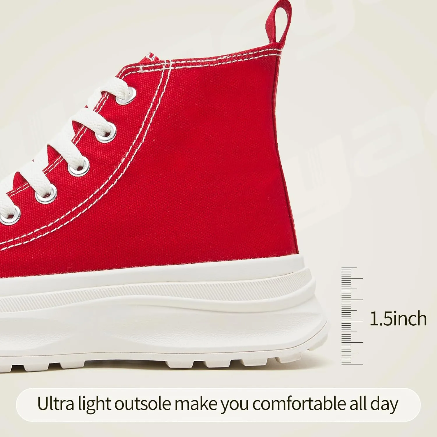 Yageyan Womens High Top Sneakers - Platform Shoes, Canvas, Tennis, Classic, Casual, Comfortable