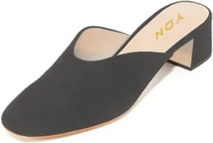 YDN Women Block Low Heels Mules Slip on Clogs Round Toe Pumps Slide Casual Shoe