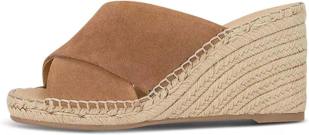 YDN Women Dressy Cross Strap Mules Square Open Toe Platform Slipper Slip On Sandals Braid Wedge High Heels Shoes Party Daily Size 4-15 US