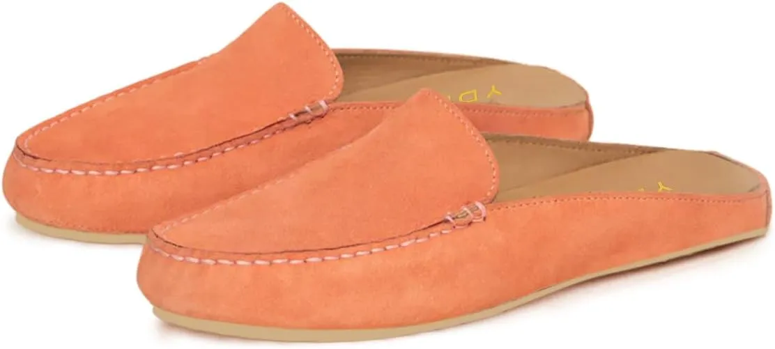 YDN Women Dressy Mules Round Closed Toe Slip On Sandals Slippers Flats No Heels Shoes Shopping Daily Size 4-15 US