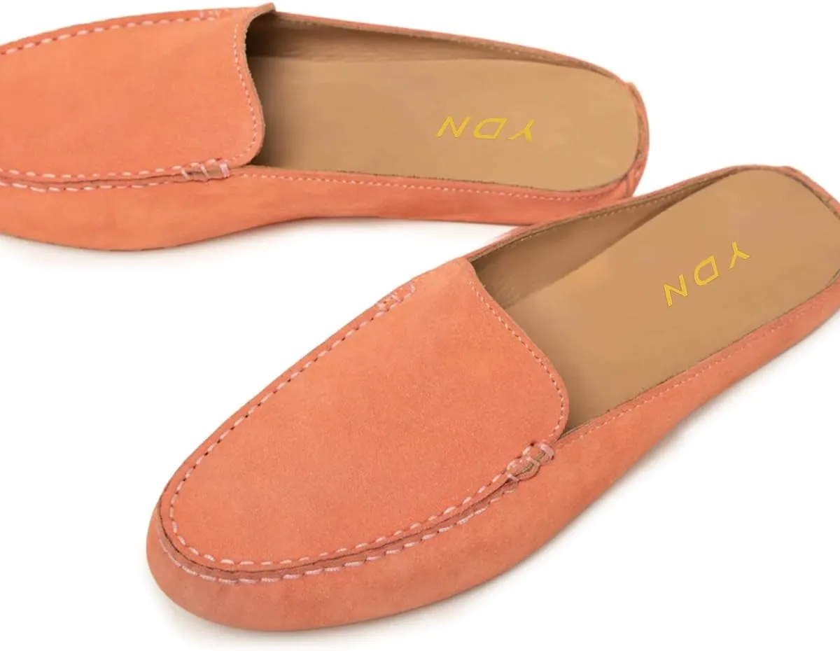 YDN Women Dressy Mules Round Closed Toe Slip On Sandals Slippers Flats No Heels Shoes Shopping Daily Size 4-15 US