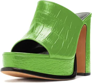 YDN Women Open Toe Platform Mules Chunky Block High Heel Sandals Sexy Slip on Outdoor Evening Club Shoes Size 4-15 US